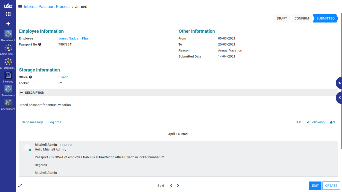 Internal Passport Management Process