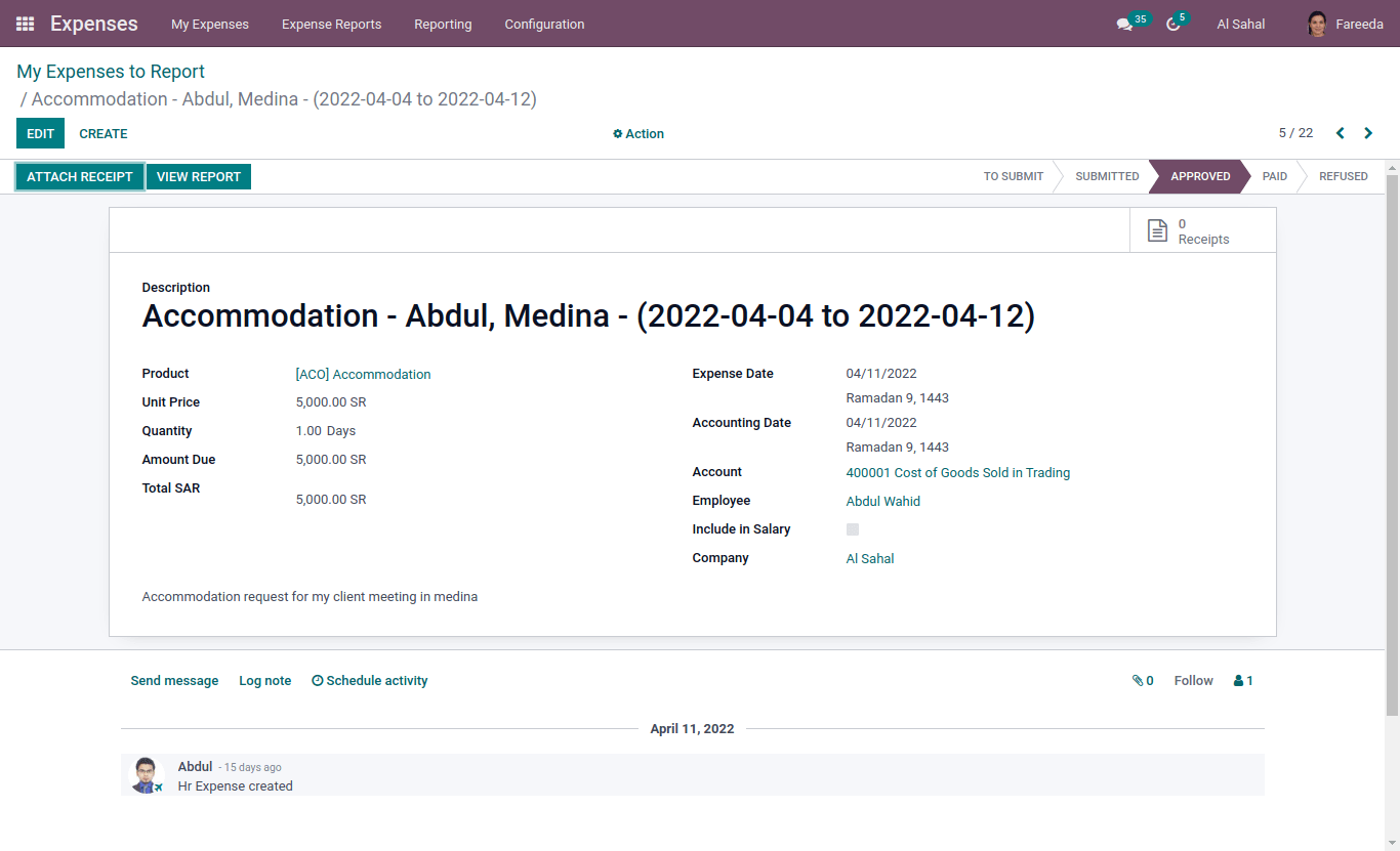 accomodation -abdul and medina 2022