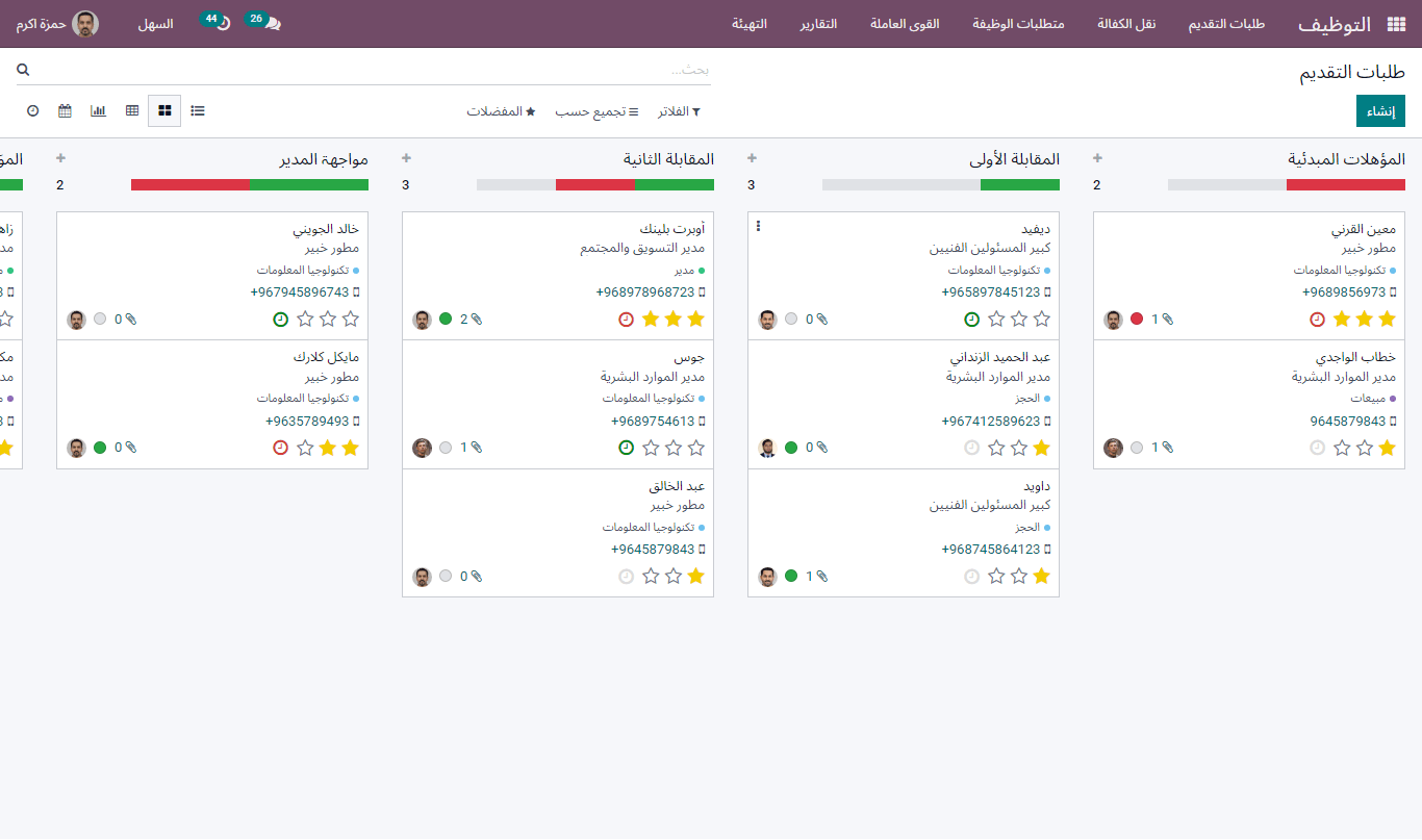 applications in kanban view