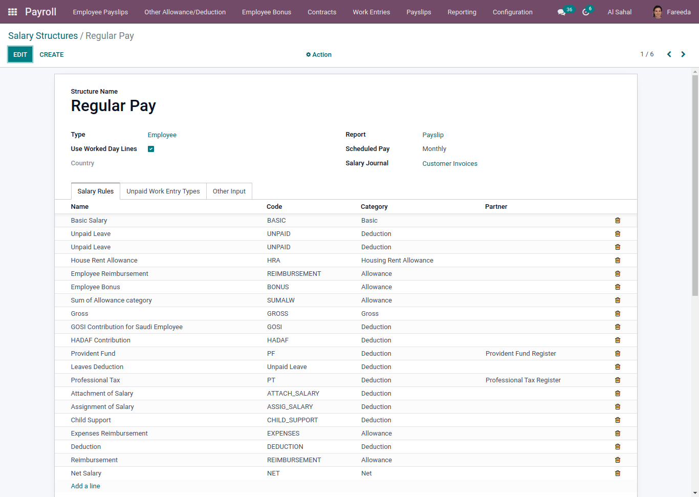 regular pay in salary structure