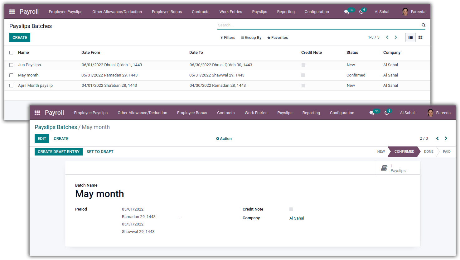 payslips batches in may month