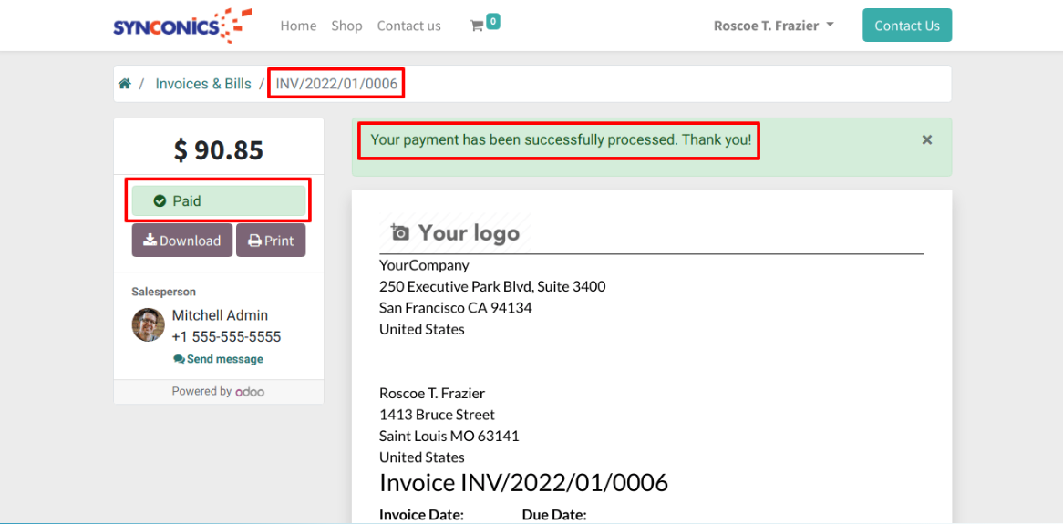 Paid Invoice Bill